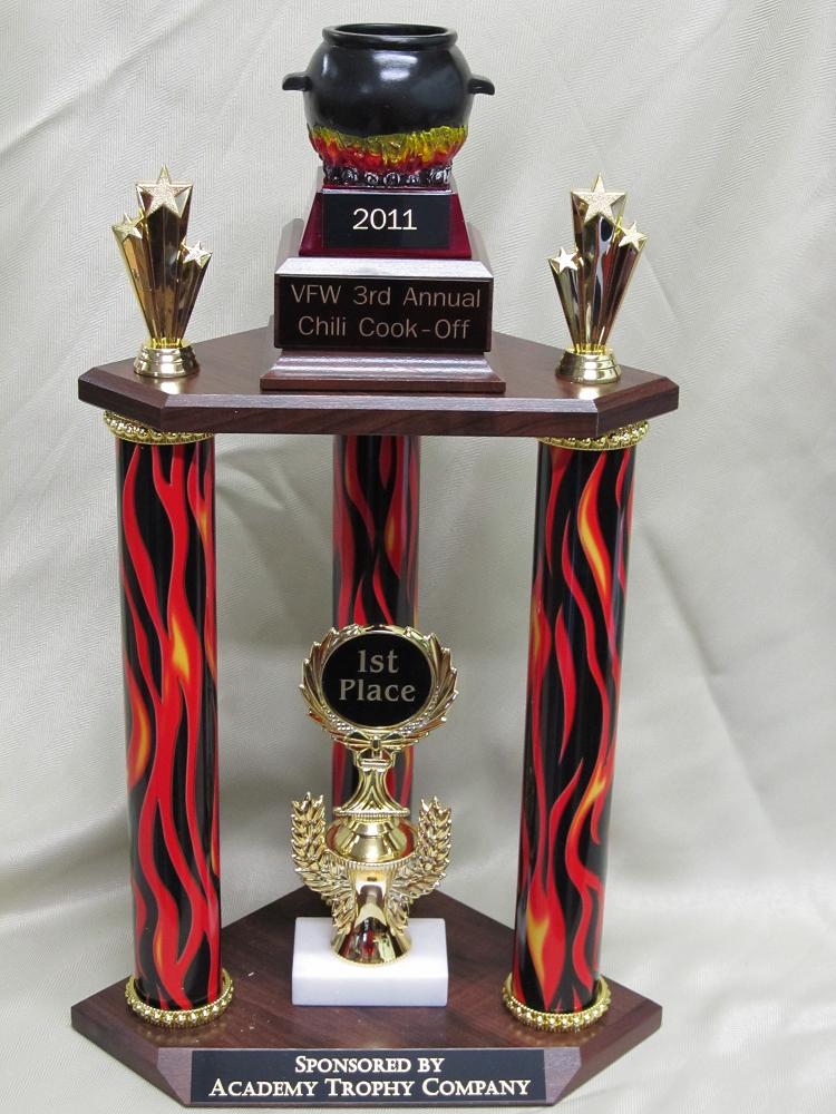Cooking Trophy with Custom Engraving Crown Awards 6X6 Cooking Chili Pot Plaque Award 